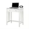 Pemberly Row Contemporary 26" Mission Desk In White Wood Finish 1 Pemberly Row Contemporary 26" Mission Desk In White Wood Finish -CYMAX Sales 2774067 2 L