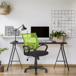 Pemberly Row Workspace Mesh Fabric Back Swivel Office Chair In Lime Green -CYMAX Sales 2774072 6 L