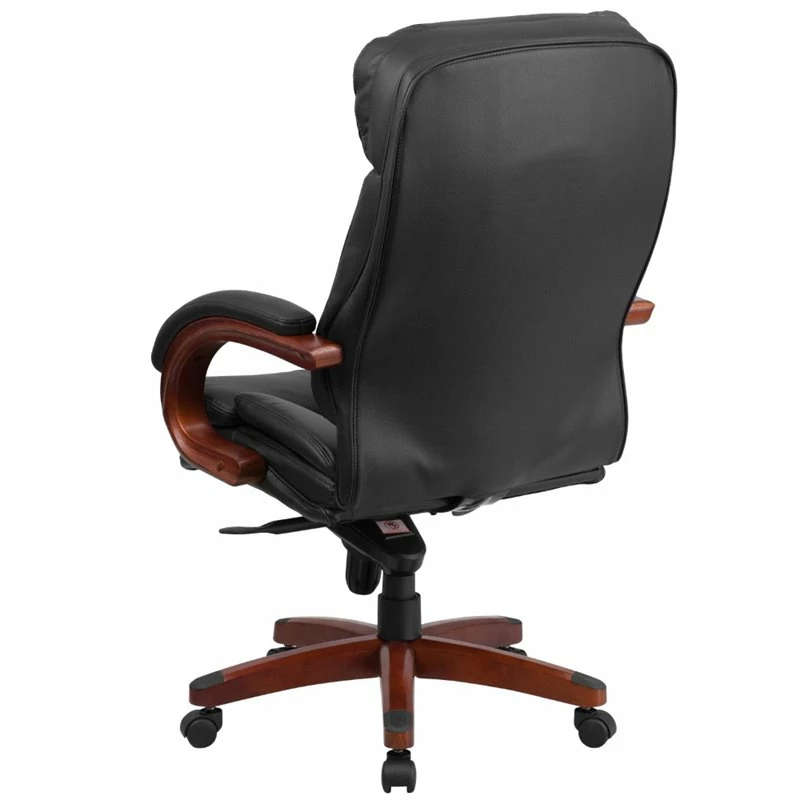 Pemberly Row Contemporary High Back Leather Swivel Office Chair In Black 5 Pemberly Row Contemporary High Back Leather Swivel Office Chair In Black - Image 3