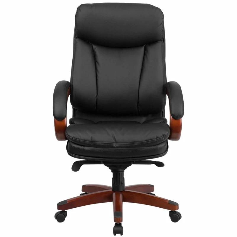 Pemberly Row Contemporary High Back Leather Swivel Office Chair In Black 6 Pemberly Row Contemporary High Back Leather Swivel Office Chair In Black - Image 4