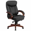 Pemberly Row Contemporary High Back Leather Swivel Office Chair In Black -CYMAX Sales 2774079 L