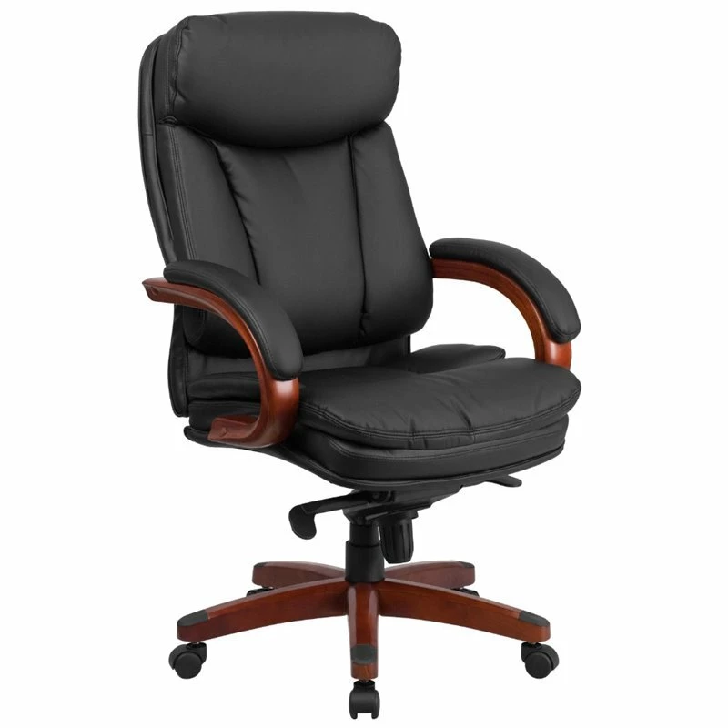 Pemberly Row Contemporary High Back Leather Swivel Office Chair In Black 3 Pemberly Row Contemporary High Back Leather Swivel Office Chair In Black