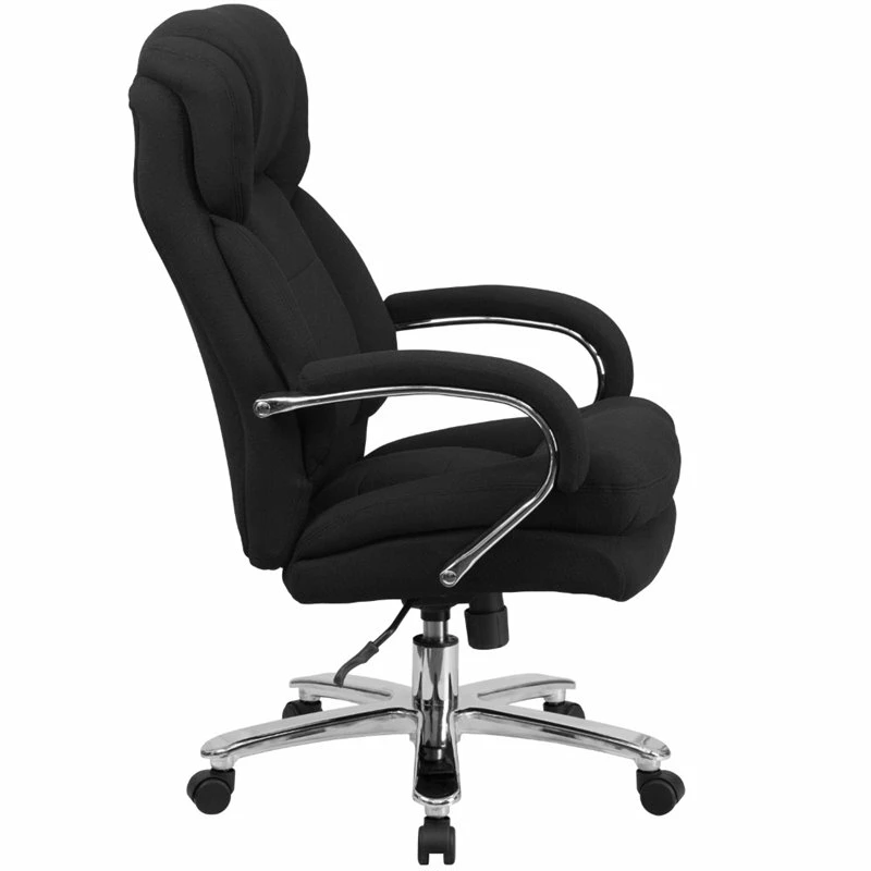 Pemberly Row Big And Tall Fabric Swivel Office Chair In Black 5 Pemberly Row Big And Tall Fabric Swivel Office Chair In Black - Image 3
