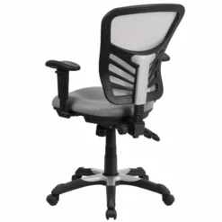 Pemberly Row Contemporary Mid Back Mesh Swivel Office Chair In Gray -CYMAX Sales 2774101 2 L