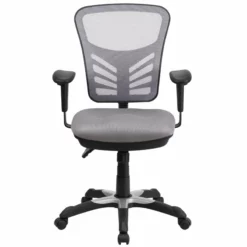 Pemberly Row Contemporary Mid Back Mesh Swivel Office Chair In Gray -CYMAX Sales 2774101 3 L