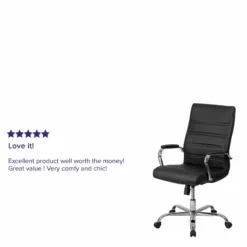 Pemberly Row High Back Leather Office Swivel Chair In Black And Chrome 13 Pemberly Row High Back Leather Office Swivel Chair In Black And Chrome -CYMAX Sales 2774116 3 L