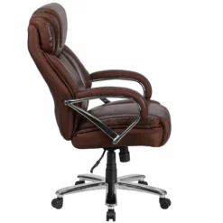 Pemberly Row Contemporary Big And Tall Leather Office Chair In Brown -CYMAX Sales 2774120 1 L