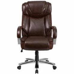Pemberly Row Contemporary Big And Tall Leather Office Chair In Brown -CYMAX Sales 2774120 3 L
