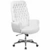 Pemberly Row Leather High Back Swivel Executive Chair In White -CYMAX Sales 2774126 L