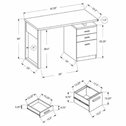 Pemberly Row Computer Desk Home Office Laptop Storage Drawers - Laminate Gray 9 Pemberly Row Computer Desk Home Office Laptop Storage Drawers - Laminate Gray -CYMAX Sales 2774160 3 L