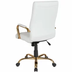 Pemberly Row Contemporary High Back Leather Swivel Office Chair In White -CYMAX Sales 2774179 3 L
