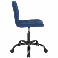Pemberly Row Contemporary Mid Back Tufted Swivel Office Chair In Blue -CYMAX Sales 2774188 2 L