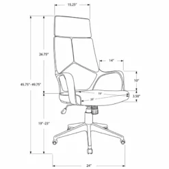 Pemberly Row Office Chair Swivel Ergonomic Armrests Computer Desk - Metal White -CYMAX Sales 2774192 3 L