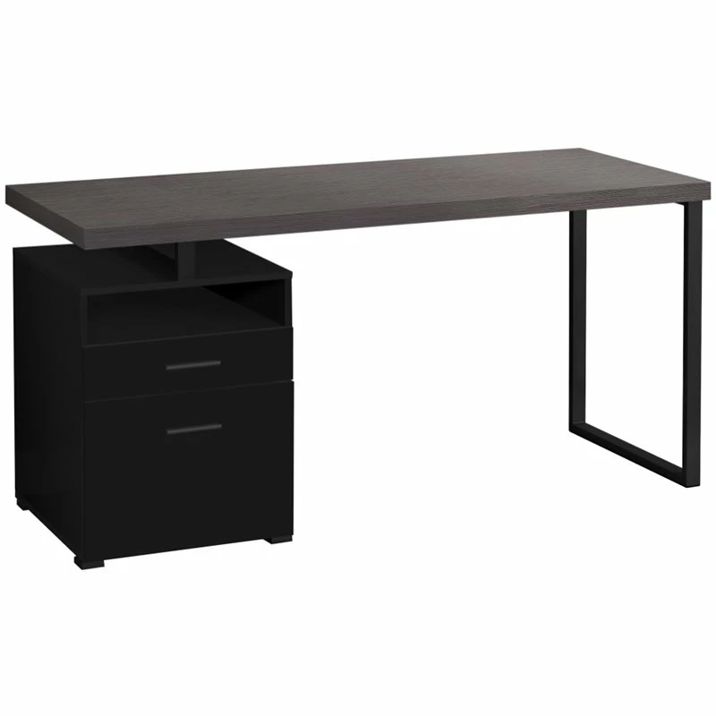 Pemberly Row Computer Desk Home Office Laptop Storage Drawers 60"L - Metal Black 3 Pemberly Row Computer Desk Home Office Laptop Storage Drawers 60"L - Metal Black