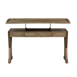 Pemberly Row Contemporary Stone Brook Medium Brown Lift Top Writing Desk -CYMAX Sales 2774217 8 L