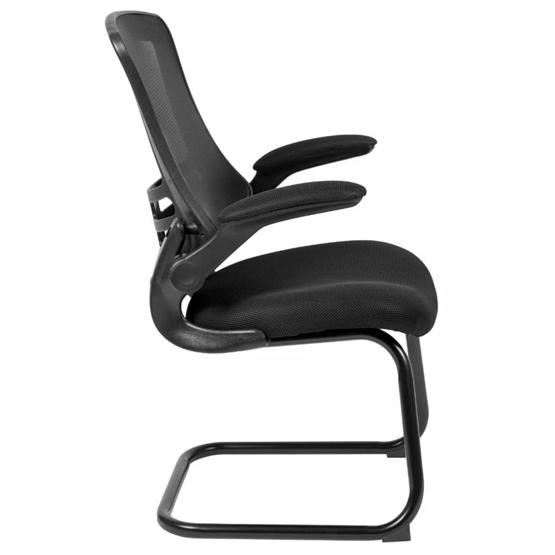 Pemberly Row Contemporary Mesh Sled Office Side Chair In Black 4 Pemberly Row Contemporary Mesh Sled Office Side Chair In Black - Image 2