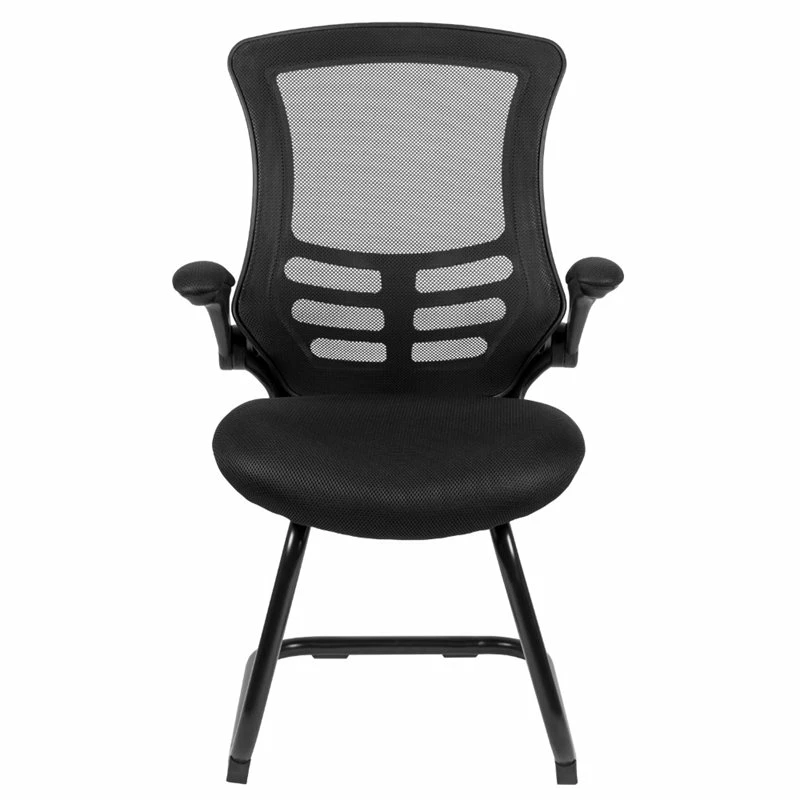 Pemberly Row Contemporary Mesh Sled Office Side Chair In Black 6 Pemberly Row Contemporary Mesh Sled Office Side Chair In Black - Image 4