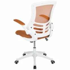 Pemberly Row Mid Back Mesh Office Swivel Chair In Tan And White -CYMAX Sales 2774224 2 L