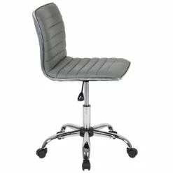 Pemberly Row Low Back Faux Leather Office Swivel Chair In Light Gray 19 Pemberly Row Low Back Faux Leather Office Swivel Chair In Light Gray -CYMAX Sales 2774233 10 L