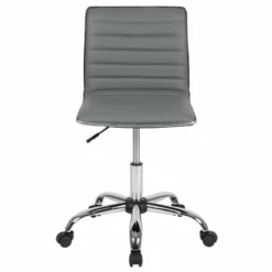Pemberly Row Low Back Faux Leather Office Swivel Chair In Light Gray 16 Pemberly Row Low Back Faux Leather Office Swivel Chair In Light Gray -CYMAX Sales 2774233 2 L