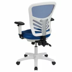 Pemberly Row Mid Back Executive Mesh Office Swivel Chair In Blue And White -CYMAX Sales 2774235 11 L