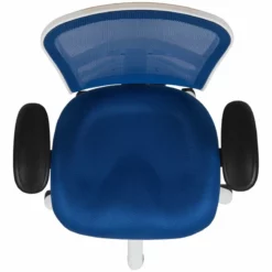 Pemberly Row Mid Back Executive Mesh Office Swivel Chair In Blue And White -CYMAX Sales 2774235 4 L