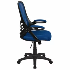 Pemberly Row High-Back Ergonomic Mesh Office Swivel Chair In Blue -CYMAX Sales 2774236 10 L