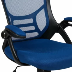 Pemberly Row High-Back Ergonomic Mesh Office Swivel Chair In Blue -CYMAX Sales 2774236 5 L
