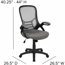 Pemberly Row High-Back Ergonomic Mesh Office Swivel Chair In Light Gray -CYMAX Sales 2774238 8 L