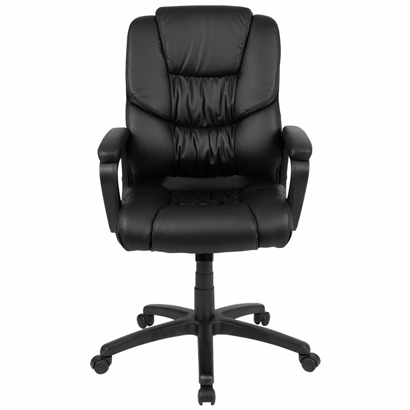 Pemberly Row Contemporary Big And Tall Ergonomic Leather Chair In Black 6 Pemberly Row Contemporary Big And Tall Ergonomic Leather Chair In Black - Image 4