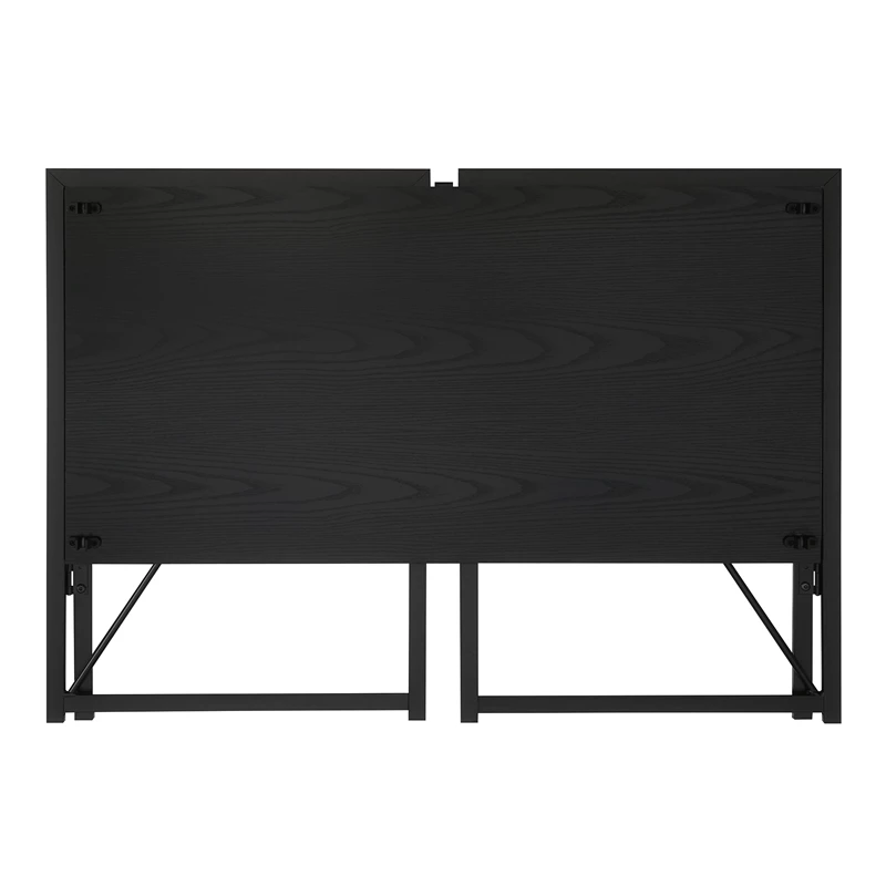 Pemberly Row Folding Desk In Black Wood Top And Black Metal Frame 9 Pemberly Row Folding Desk In Black Wood Top And Black Metal Frame - Image 7