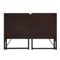 Pemberly Row Folding Desk- Espresso Wood Top And Black Metal Frame -CYMAX Sales 2774276 4 L