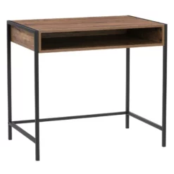 Pemberly Row Contemporary Brown Engineered Wood Desk With Cubby -CYMAX Sales 2774290 1 L