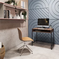 Pemberly Row Contemporary Brown Engineered Wood Desk With Cubby -CYMAX Sales 2774290 11 L