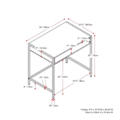 Pemberly Row Contemporary Brown Engineered Wood Desk With Cubby -CYMAX Sales 2774290 6 L