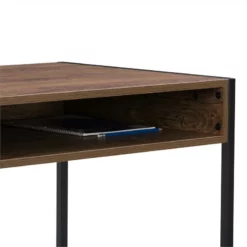 Pemberly Row Contemporary Brown Engineered Wood Desk With Cubby -CYMAX Sales 2774290 8 L