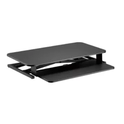 Pemberly Row Contemporary Black Metal Frame Sit-Stand Desk Converter -CYMAX Sales 2774299 2 L