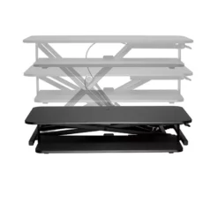 Pemberly Row Contemporary Black Metal Frame Sit-Stand Desk Converter -CYMAX Sales 2774299 6 L