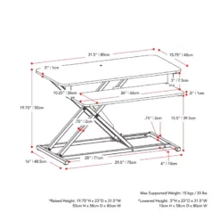 Pemberly Row Contemporary Black Metal Frame Sit-Stand Desk Converter -CYMAX Sales 2774299 8 L