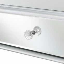 Pemberly Row One-Drawer Desk/Console Table In Mirrored Glass 18 Pemberly Row One-Drawer Desk/Console Table In Mirrored Glass -CYMAX Sales 2774306 6 L