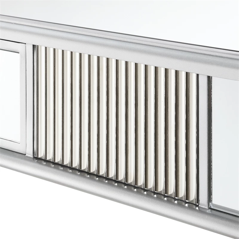 Pemberly Row One-Drawer Desk/Console Table In Mirrored Glass 10 Pemberly Row One-Drawer Desk/Console Table In Mirrored Glass - Image 8