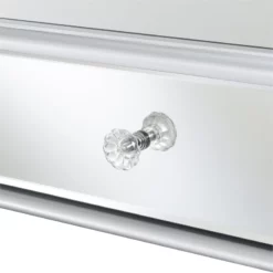 Pemberly Row Two-Drawer Desk/Console Table In Mirrored Glass Finish -CYMAX Sales 2774307 6 L