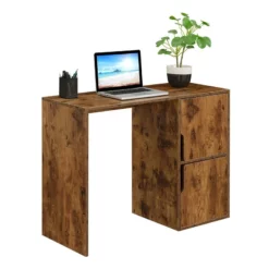 Pemberly Row Student Desk With Storage Cabinets In Nutmeg Wood Finish -CYMAX Sales 2774311 1 L