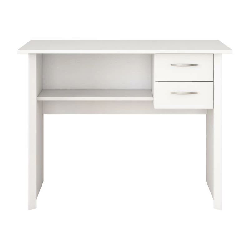Pemberly Row Two Drawer Desk - Classic White Engineered Wood 3 Pemberly Row Two Drawer Desk - Classic White Engineered Wood