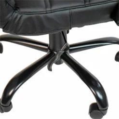 Pemberly Row Contemporary Leather Mid-Back Office Swivel Chair In Black -CYMAX Sales 2774315 15 L
