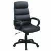 Pemberly Row Modern Faux Leather Office Chair In Black Color -CYMAX Sales 2774318 L
