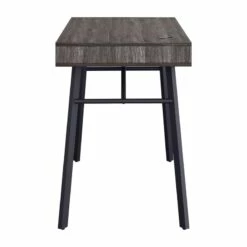 Pemberly Row Contemporary Gray Wood Grain Finish Desk With Drawer -CYMAX Sales 2774327 4 L