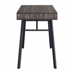 Pemberly Row Contemporary Gray Wood Grain Finish Desk With Drawer -CYMAX Sales 2774327 6 L
