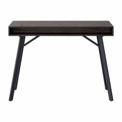 Pemberly Row Contemporary Gray Wood Grain Finish Desk With Drawer -CYMAX Sales 2774327 7 L