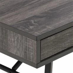 Pemberly Row Contemporary Gray Wood Grain Finish Desk With Drawer -CYMAX Sales 2774327 8 L